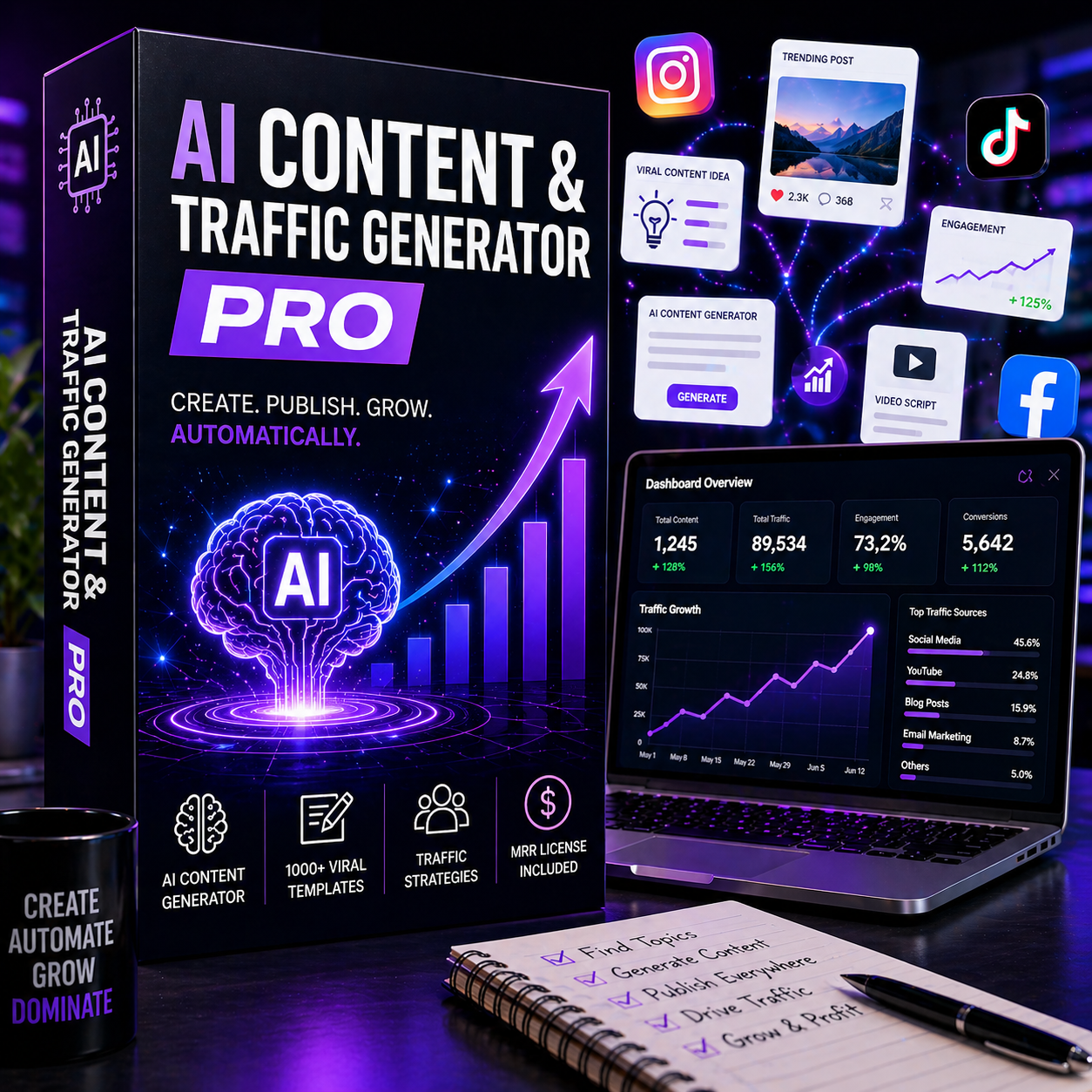 AI Content & Traffic Generator Pro (MRR Software)